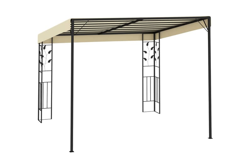 Väggmonterad paviljong 3x3x2,5 m gräddvit - Vit - Utemöbler - Solskydd - Paviljonger - Komplett paviljong