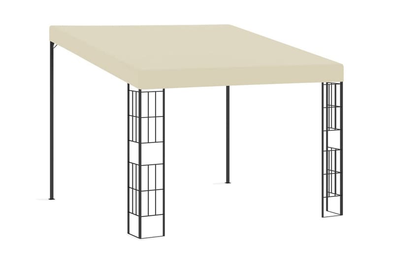 Väggmonterad paviljong 3x3 m gräddvit tyg - Kräm - Komplett paviljong