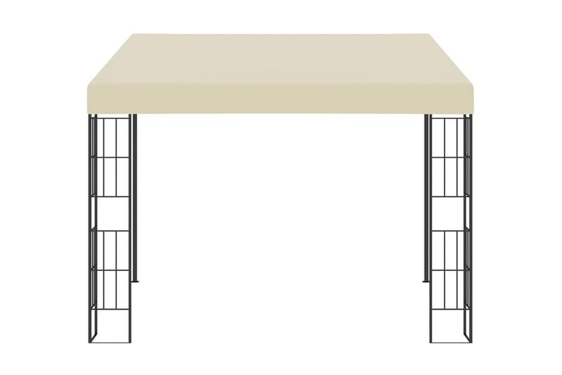 Väggmonterad paviljong 3x3 m gräddvit tyg - Kräm - Komplett paviljong