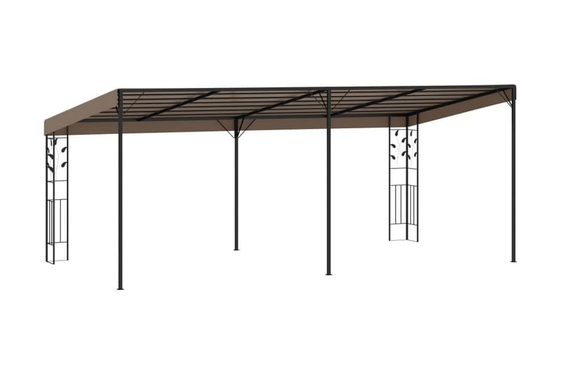 Väggmonterad paviljong 6x3x2,5 m taupe - Brun - Utemöbler - Solskydd - Paviljonger - Komplett paviljong