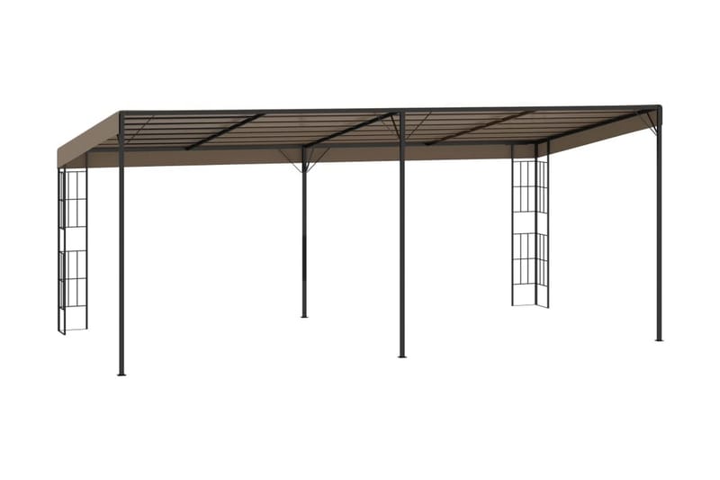 Väggmonterad paviljong 6x3 m taupe tyg - Taupe - Utemöbler - Solskydd - Paviljonger - Komplett paviljong
