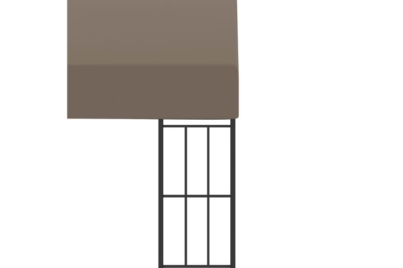 Väggmonterad paviljong 6x3 m taupe tyg - Taupe - Utemöbler - Solskydd - Paviljonger - Komplett paviljong