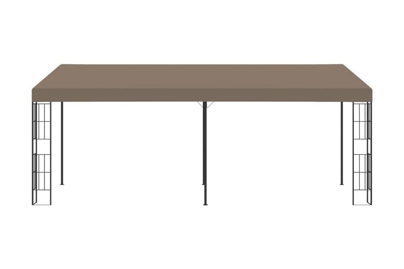 Väggmonterad paviljong 6x3 m taupe tyg - Taupe - Utemöbler - Solskydd - Paviljonger - Komplett paviljong
