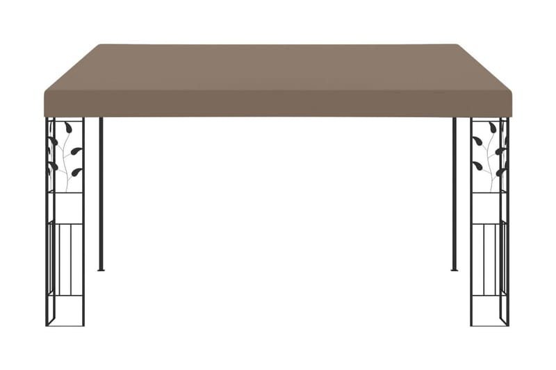 Väggmonterad paviljong 4x3x2,5 m taupe - Brun - Utemöbler - Solskydd - Paviljonger - Komplett paviljong