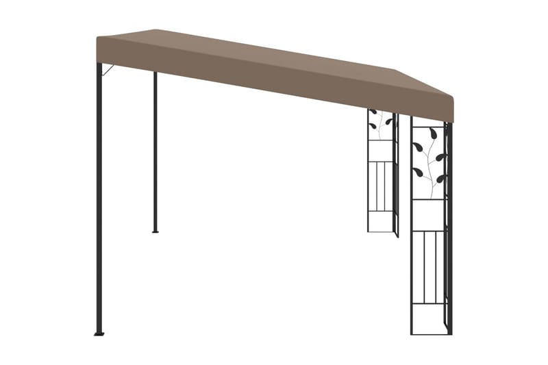 Väggmonterad paviljong 4x3x2,5 m taupe - Brun - Utemöbler - Solskydd - Paviljonger - Komplett paviljong