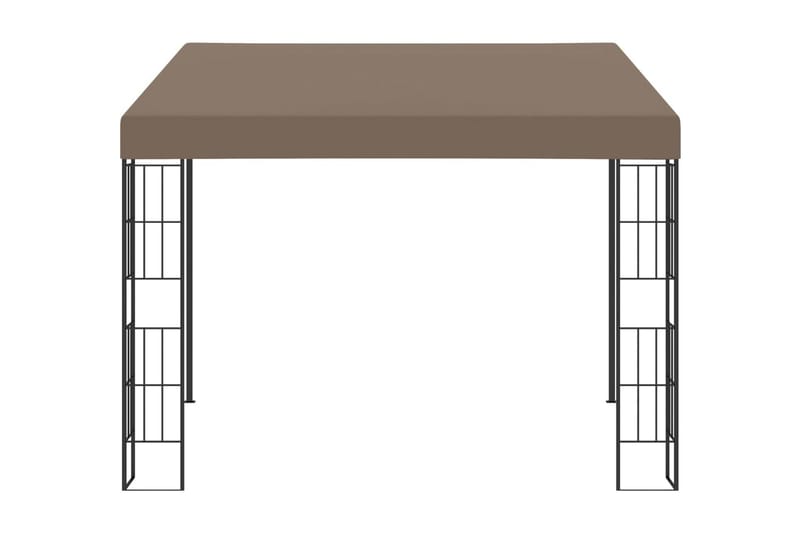 Väggmonterad paviljong 3x3 m taupe tyg - Brun - Utemöbler - Solskydd - Paviljonger - Komplett paviljong