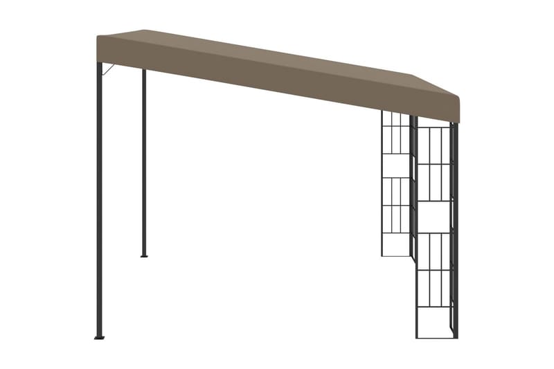 Väggmonterad paviljong 3x3 m taupe tyg - Brun - Utemöbler - Solskydd - Paviljonger - Komplett paviljong