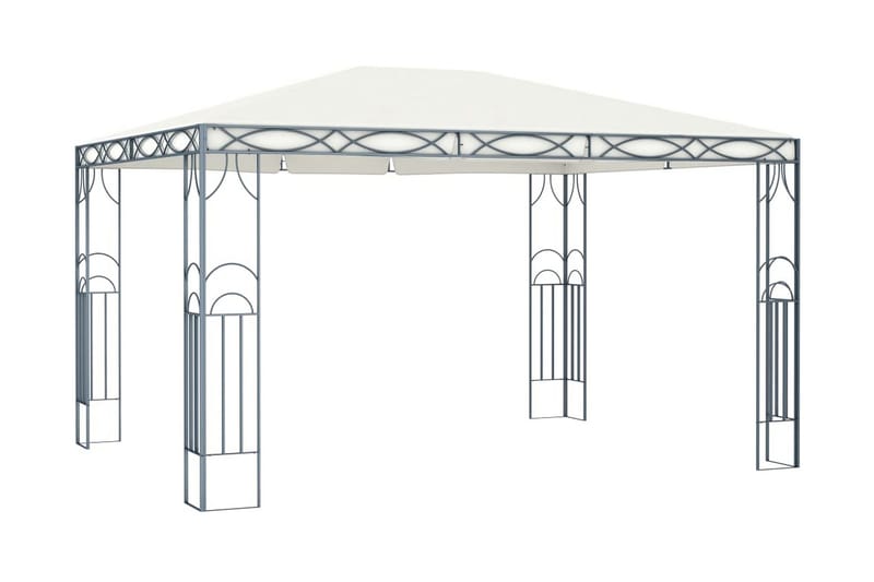 Paviljong 400x300 cm gräddvit - Vit - Komplett paviljong