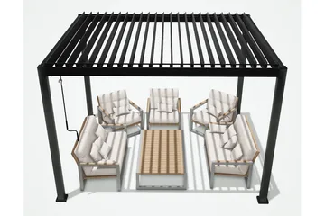 Mirador Paviljong utan Väggar 300x300x250 cm - Mörkgrå - Utemöbler - Solskydd - Paviljonger - Paviljong med tak