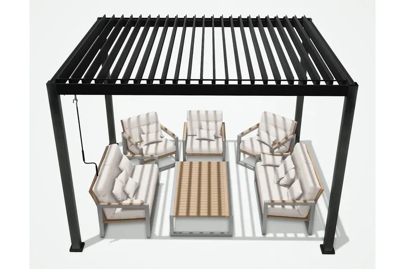 Mirador Paviljong utan Väggar 300x300x250 cm - Mörkgrå - Utemöbler - Solskydd - Paviljonger - Paviljong med tak