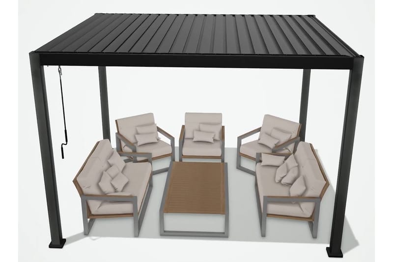 Mirador Paviljong 300x400xK250 cm Mörkgrå - Utemöbler - Solskydd - Paviljonger - Paviljong med tak