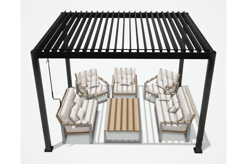 Mirador Paviljong 300x400xK250 cm Mörkgrå - Utemöbler - Solskydd - Paviljonger - Paviljong med tak
