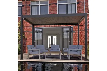 Mirador Paviljong utan Väggar 300x300x250 cm - Mörkgrå - Utemöbler - Solskydd - Paviljonger - Paviljong med tak