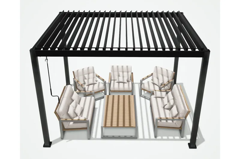 Mirador Paviljong utan Väggar 300x400x250 cm - Mörkgrå - Utemöbler - Solskydd - Paviljonger - Paviljong med tak