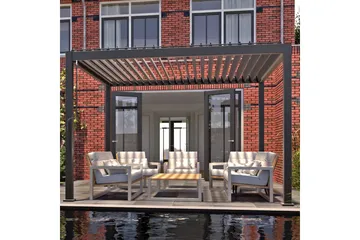 Mirador Paviljong utan Väggar 300x300x250 cm - Mörkgrå - Utemöbler - Solskydd - Paviljonger - Paviljong med tak