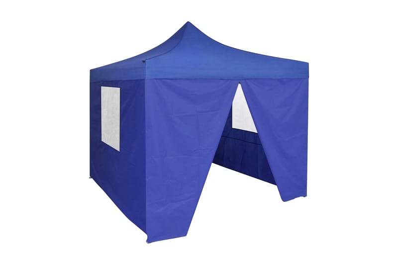 Blått hopfällbart tält 3x3 m med 4 väggar - Paviljongtak