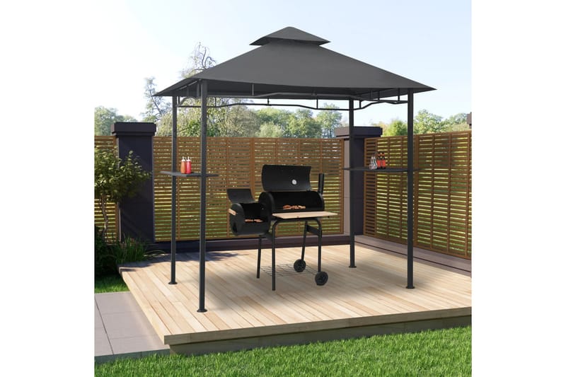 Grilltält 240x150x255 cm antracit stål - Grå - Utemöbler - Solskydd - Paviljonger - Paviljongtak