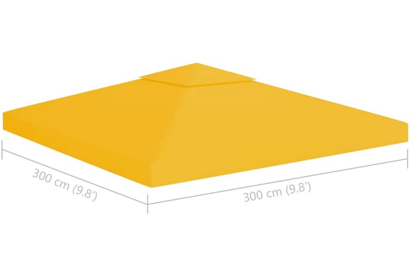 Paviljongtak med ventilering 310 g/m² 3x3 m gul - Gul - Utemöbler - Solskydd - Paviljonger - Paviljongtak