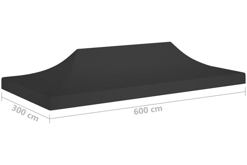 Tak till partytält 6x3 m svart 270 g/m² - Svart - Utemöbler - Solskydd - Paviljonger - Paviljongtak