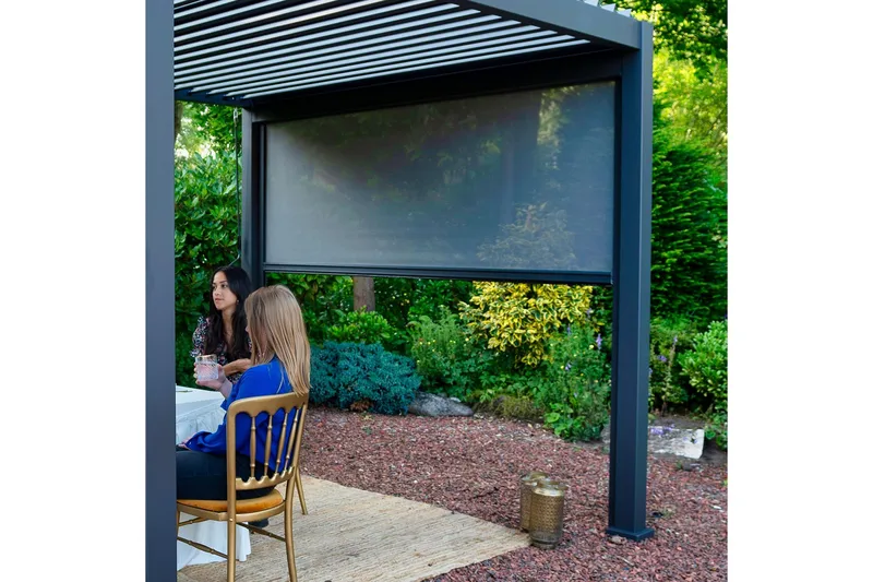 Mirador Alasvedettävä paviljongin seinä 3m Grå - Utemöbler - Solskydd - Paviljonger - Paviljongväggar