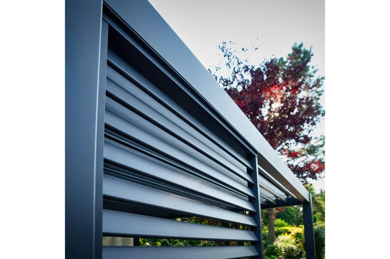 Paviljong vägg Mirador 93x235  cm Mör kgrå aluminium - Utemöbler - Solskydd - Paviljonger - Paviljongväggar