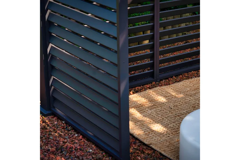 Paviljong vägg Mirador 93x235  cm Mör kgrå aluminium - Utemöbler - Solskydd - Paviljonger - Paviljongväggar