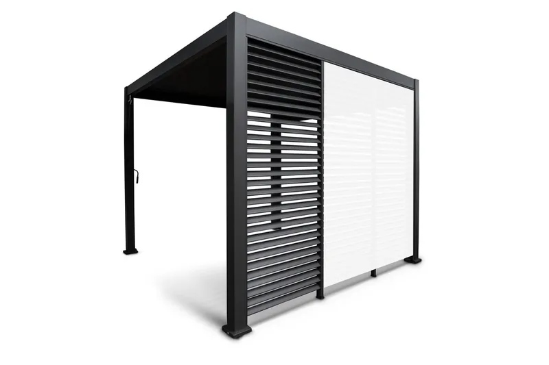 Paviljong vägg Mirador 93x235  cm Mör kgrå aluminium - Utemöbler - Solskydd - Paviljonger - Paviljongväggar