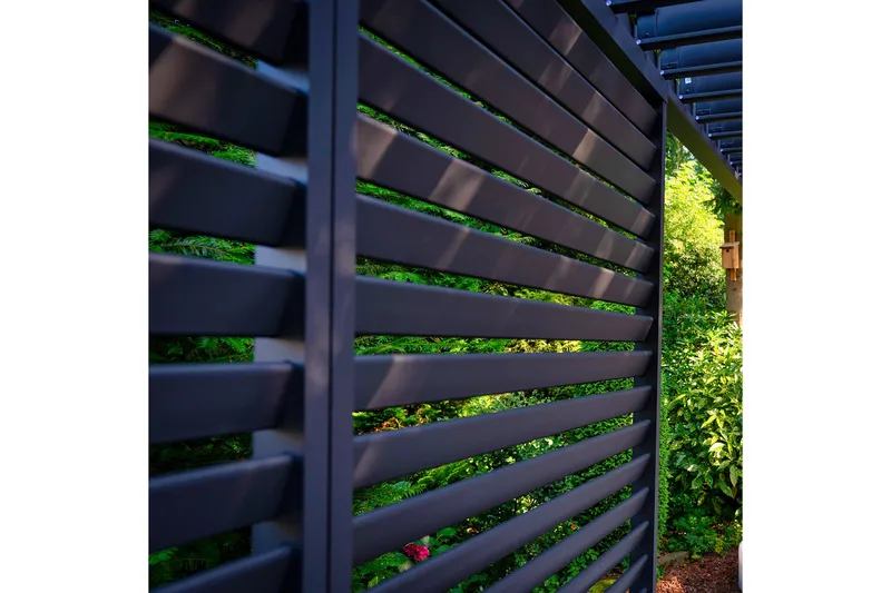 Paviljong vägg Mirador 93x235  cm Mör kgrå aluminium - Utemöbler - Solskydd - Paviljonger - Paviljongväggar