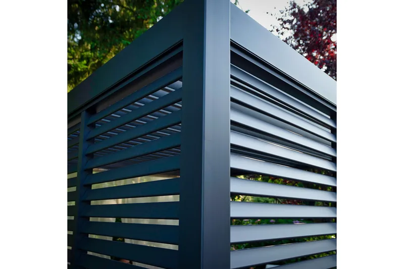 Paviljong vägg Mirador 93x235  cm Mör kgrå aluminium - Utemöbler - Solskydd - Paviljonger - Paviljongväggar