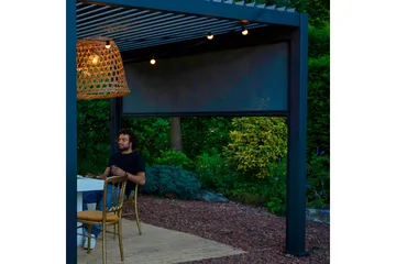 Rullgardin Paviljong vägg MiradorR 3m Grå - Utemöbler - Solskydd - Paviljonger - Paviljongväggar