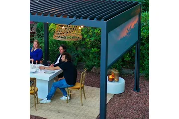 Rullgardin Paviljong vägg MiradorR 3m Grå - Utemöbler - Solskydd - Paviljonger - Paviljongväggar