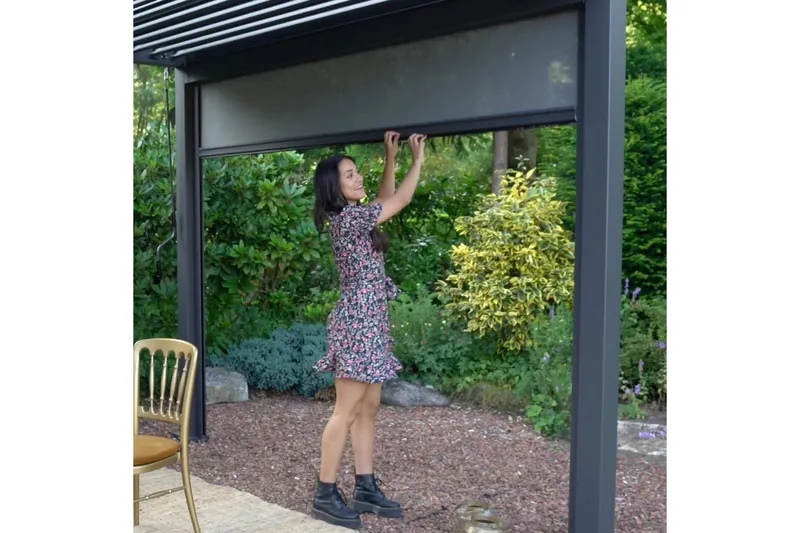 Rullgardin Paviljong vägg MiradorR 3m Grå