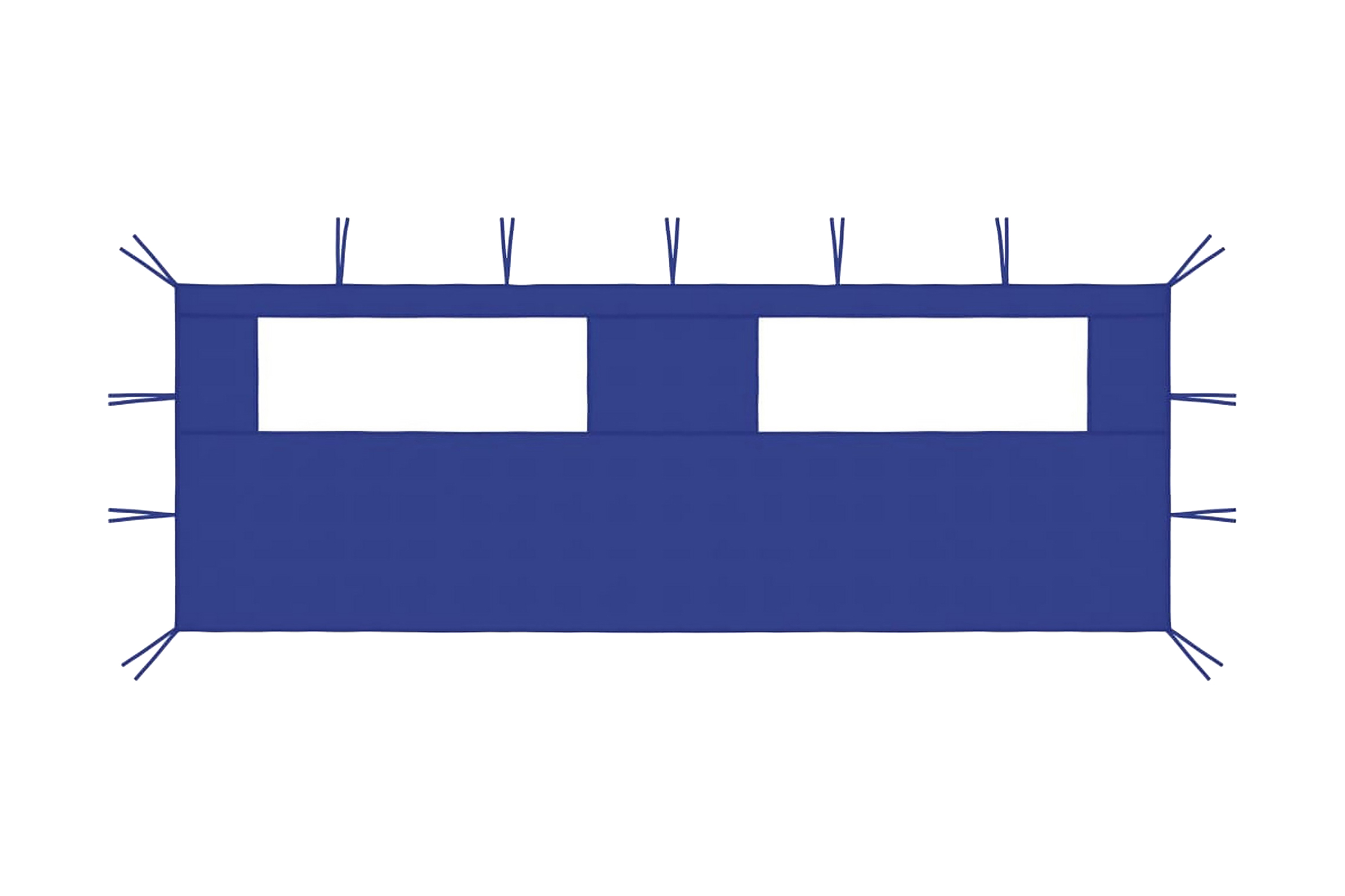 Sidovägg med fönster till partytält 6×2 m blå – Blå