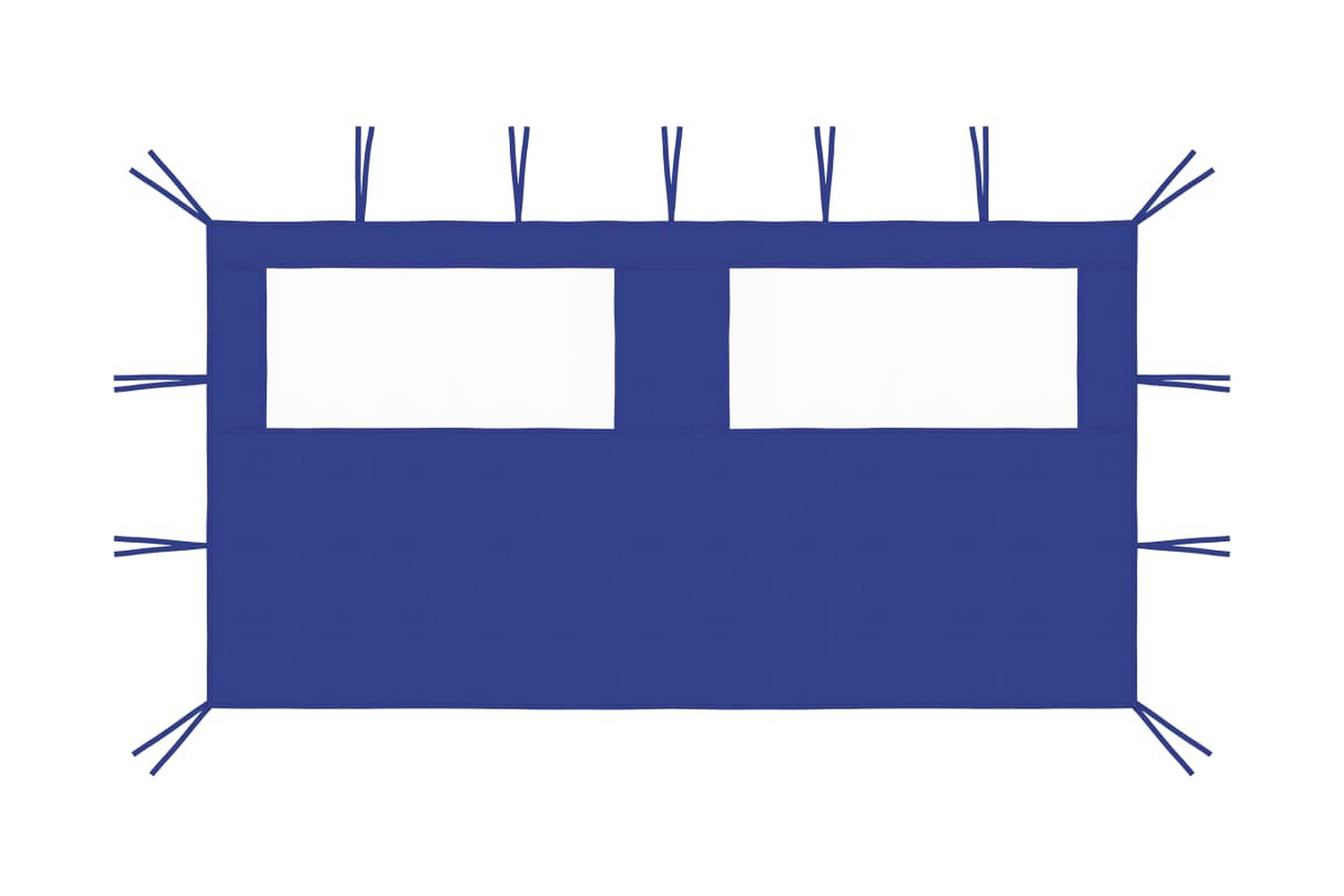 Sidovägg med fönster till partytält 4×2 m blå – Blå
