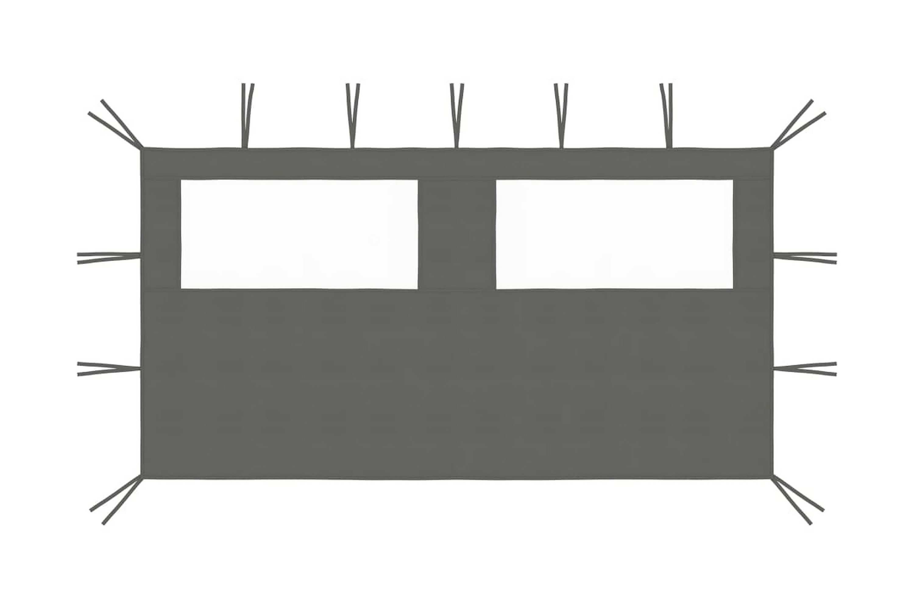 Sidovägg med fönster till partytält 4×2 m antracit – Grå