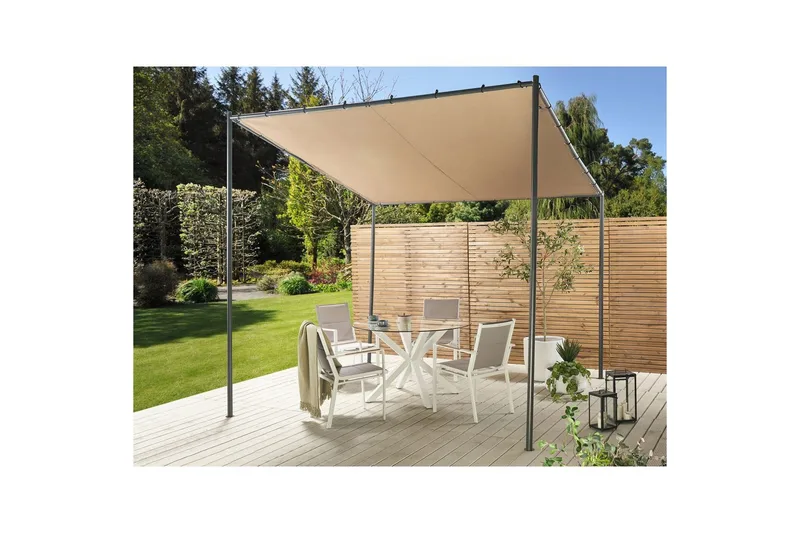 Trädgårdspergola Vimino - Taupe, svart - Utemöbler - Solskydd - Pergola