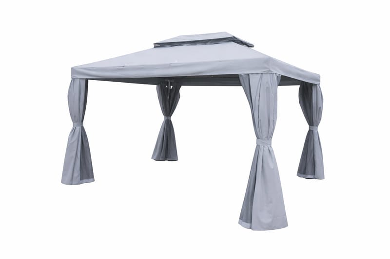 Utepaviljong SUNSET Paviljong 3x4 m - grå - Utemöbler - Solskydd - Paviljonger - Komplett paviljong
