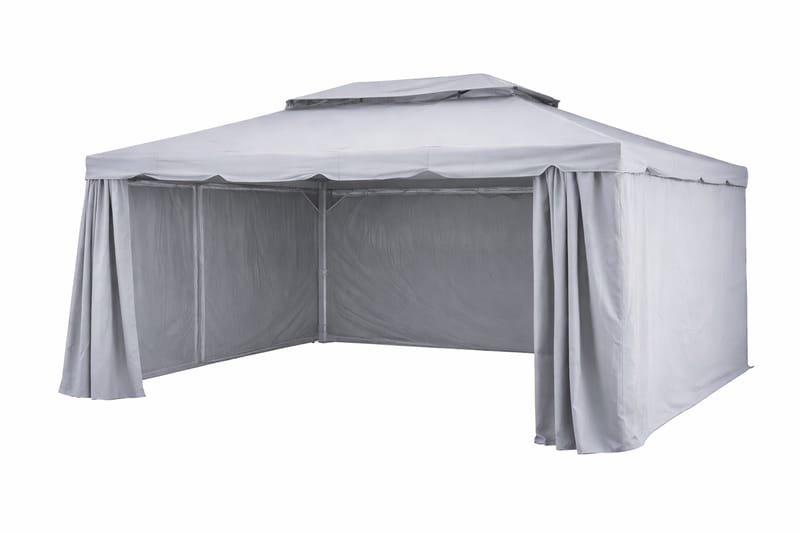 Utepaviljong SUNSET Paviljong 3x4 m - grå - Utemöbler - Solskydd - Paviljonger - Komplett paviljong