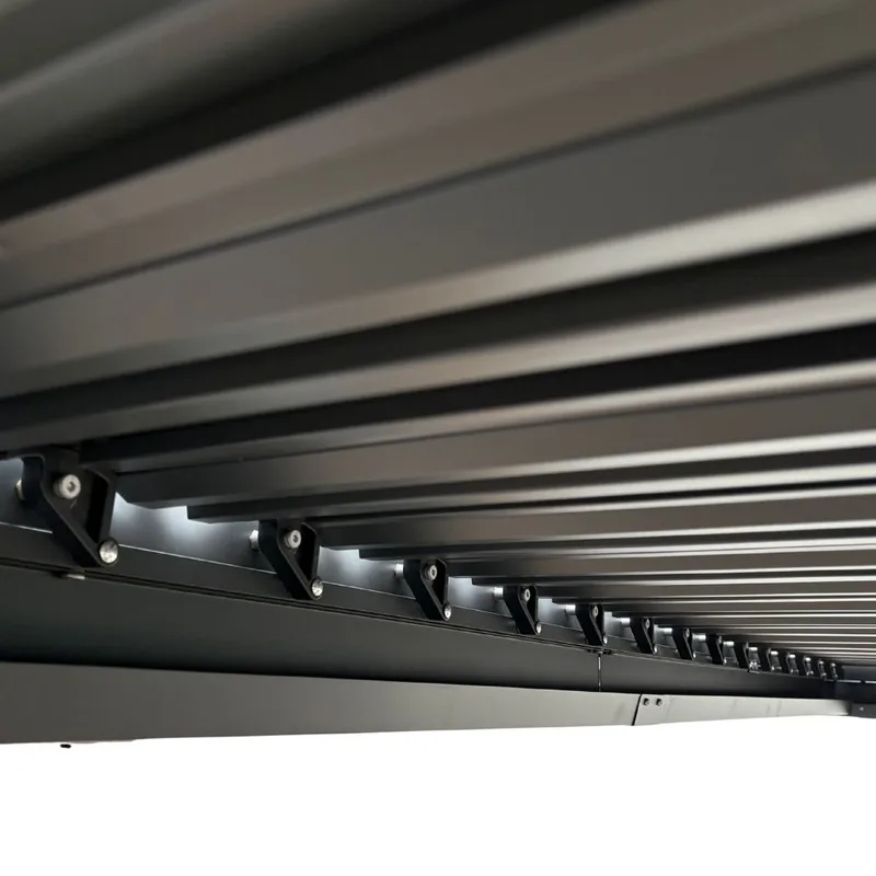 Pergola 3x3 m med lamelltak | Grå stålpergola för uteplats - Utemöbler - Solskydd - Pergola