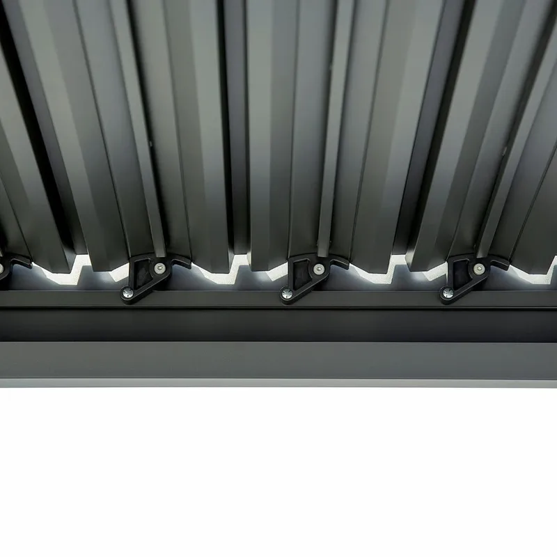 Pergola 4x3 m med lamelltak | Grå stålpergola för uteplats & trädgård - Utemöbler - Solskydd - Pergola