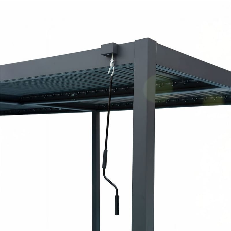 Pergola 6x3 m | justerbart lamelltak | Aluminiumram | Grå - Utemöbler - Solskydd - Pergola
