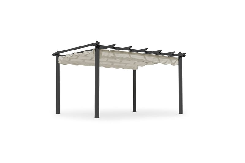 Pergola Hillerstorp Skanör 300 x 400 cm Svart/Sand - Svart/Sand - Utemöbler - Solskydd - Pergola