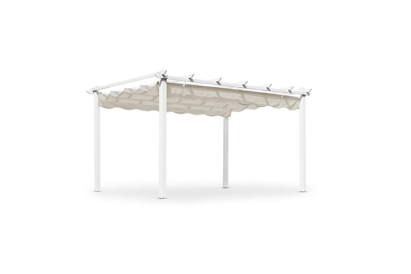 Pergola Hillerstorp Skanör 300 x 400 cm - Vit/Sand - Utemöbler - Solskydd - Pergola