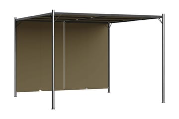 Pergola med infällbart tak 3x3 m taupe 180 g/m²