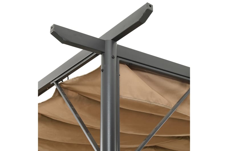 Pergola med infällbart tak taupe 3x3 m stål 180 g/m² - Brun - Utemöbler - Solskydd - Pergola