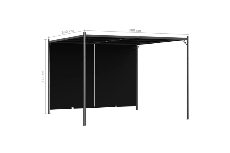 Pergola med infällbart tak 3x3 m antracit - Grå - Utemöbler - Solskydd - Pergola