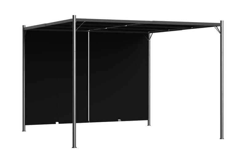 Pergola med infällbart tak 3x3 m antracit - Grå - Utemöbler - Solskydd - Pergola