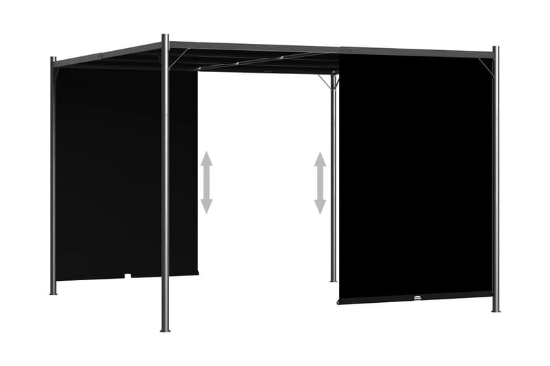 Pergola med infällbart tak 3x3 m antracit - Grå - Utemöbler - Solskydd - Pergola
