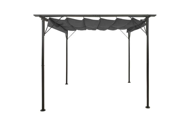 Pergola med infällbart tak antracit 3x3 m stål 180 g/m² - Grå - Pergola