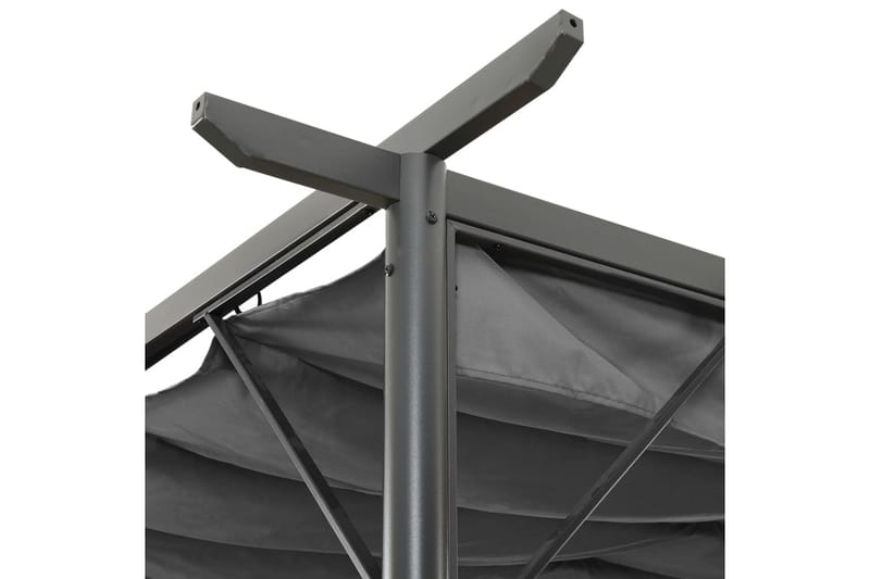Pergola med infällbart tak antracit 3x3 m stål 180 g/m² - Grå - Pergola